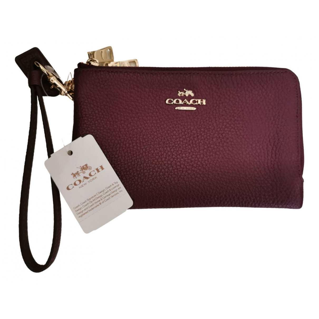 Leather wallet Coach Purple in Leather 